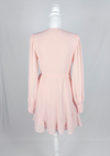 Alice Blush Button Sleeve Ruffle Wrap Dress