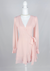 Alice Blush Button Sleeve Ruffle Wrap Dress