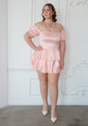 Plus Size Pink Mini Dress With Bow Back