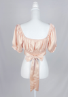 Angel Cake Puff Sleeve Satin Crop Top