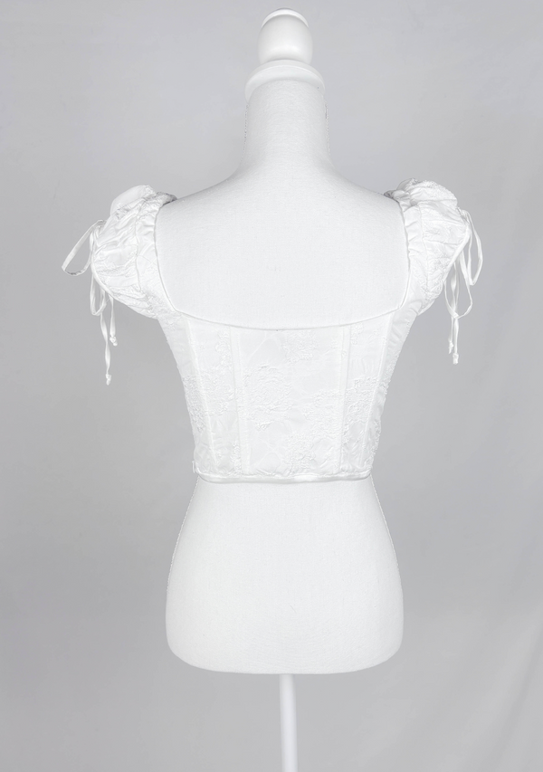 Angelic White Jacquard Corset Top