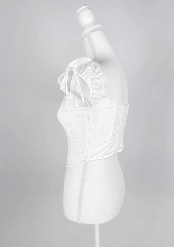 Angelic White Jacquard Corset Top