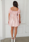 Love Annette Girly Blush Pink Bow Mini Dress With Ribbons