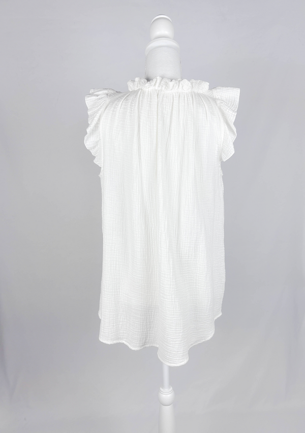 Calla Lily Ivory Ruffle Curve Tunic