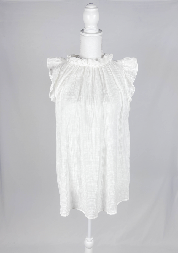 Calla Lily Ivory Ruffle Curve Tunic