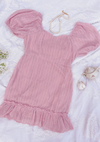 Mauve Puff Sleeve Mini Dress