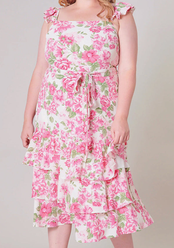 Rose Garden Ruffle Midi Dress