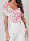 Rose Garden Puff Sleeve Crop Top