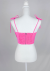 Primadonna Hot Pink Bow Crop Top