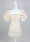 Romantic Floral Cream Puff Sleeve Mini Dress