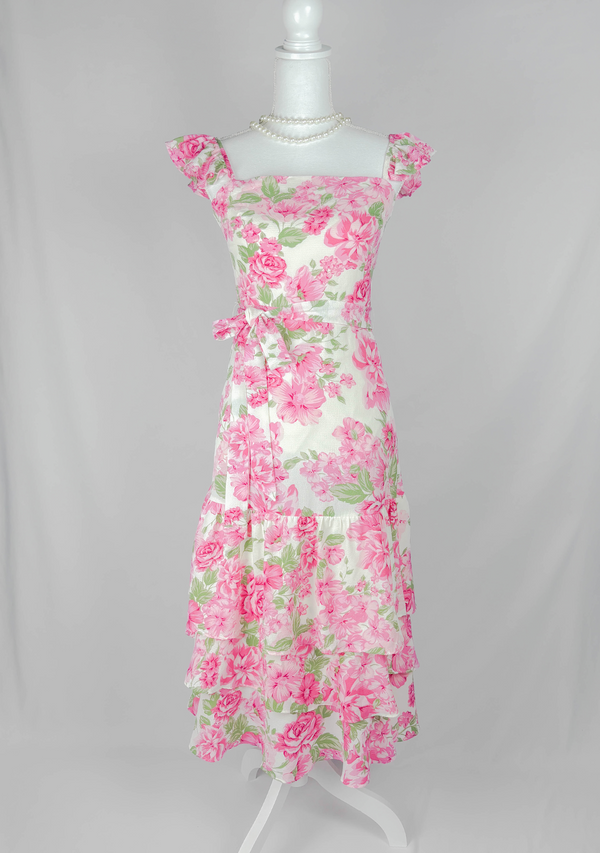 Rose Garden Ruffle Midi Dress