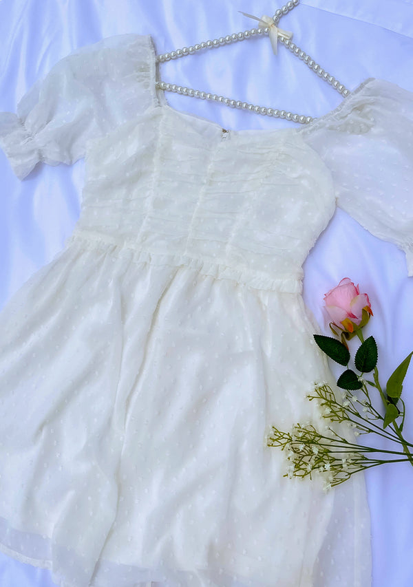 White Puff Sleeve Coquette Mini Dress