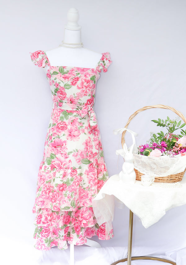 Rose Garden Ruffle Midi Dress