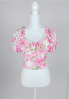 Rose Garden Puff Sleeve Crop Top
