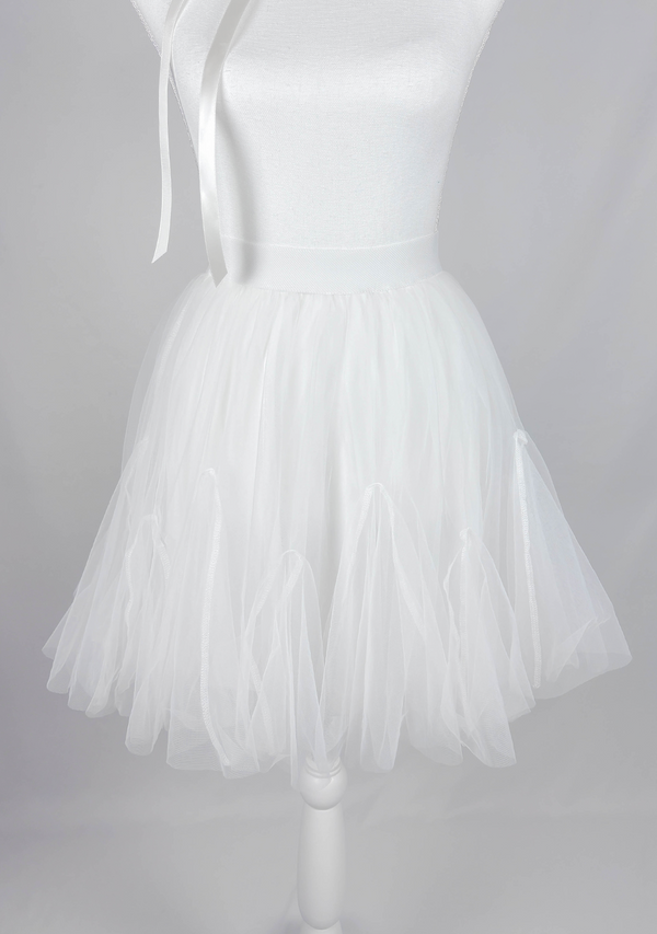 Swan Dance White Godet Tulle Skirt