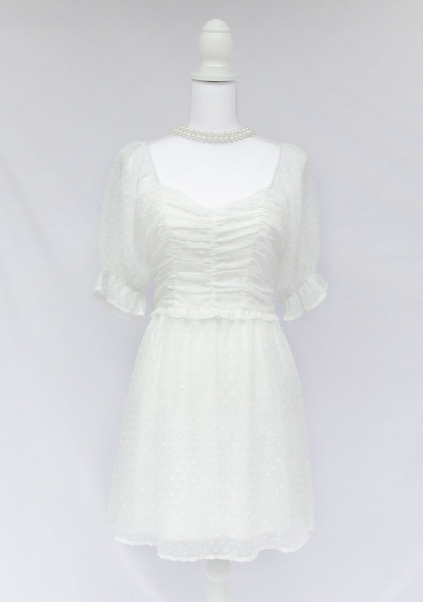 White Puff Sleeve Coquette Mini Dress