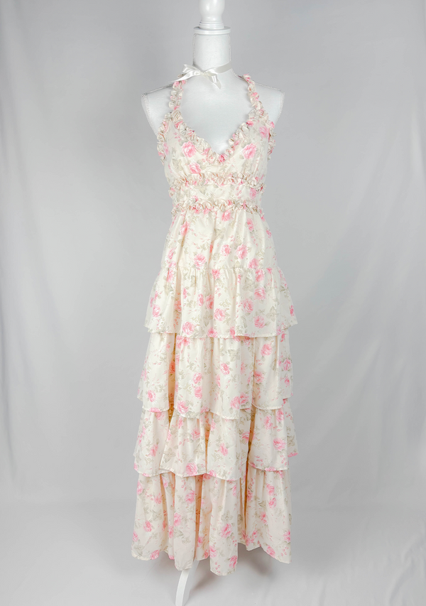 Victoria Floral Print Ruffle Tiered Maxi Dress