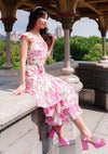 Rose Garden Ruffle Midi Dress