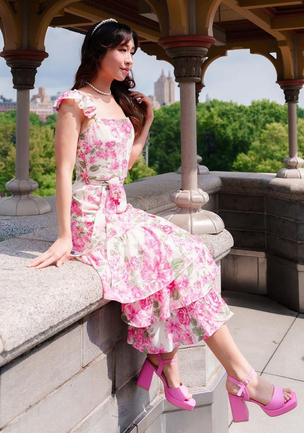 Rose Garden Ruffle Midi Dress