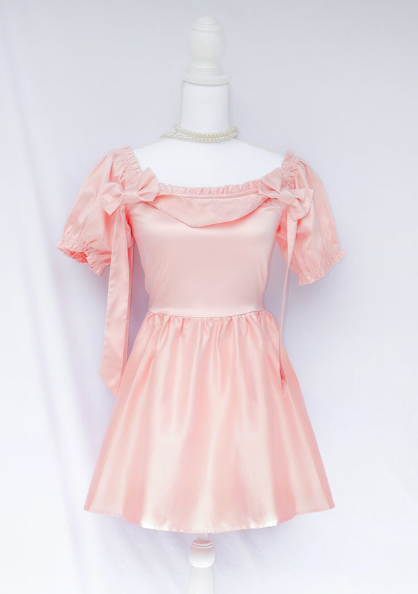 Aurora Pink Coquette Mini Dress with Bows