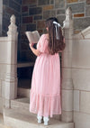 Enchanted Pink Swiss Dot Maxi Dress
