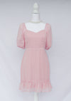 Mauve Puff Sleeve Mini Dress