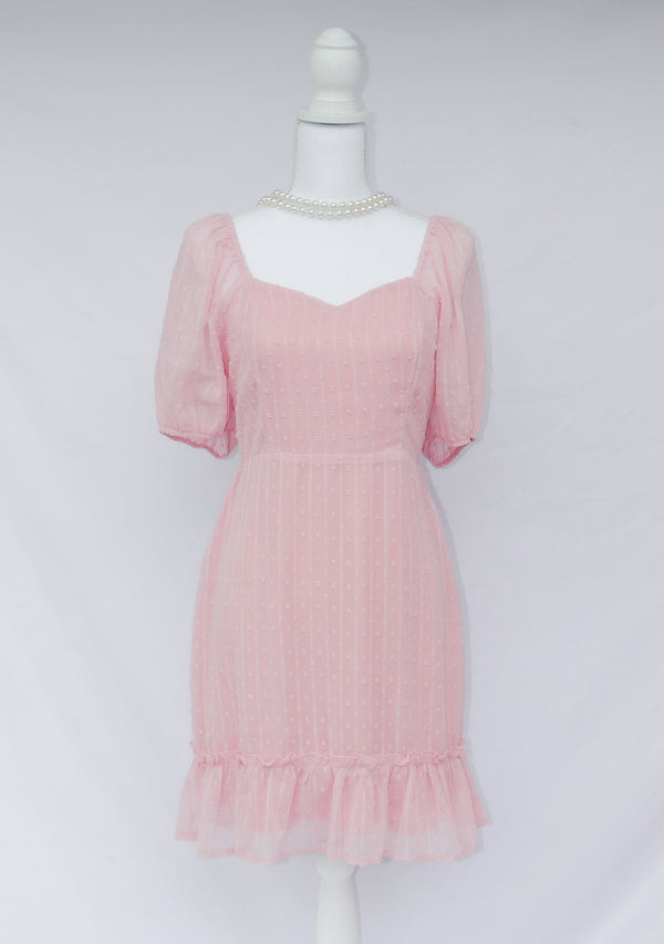 Mauve Puff Sleeve Mini Dress