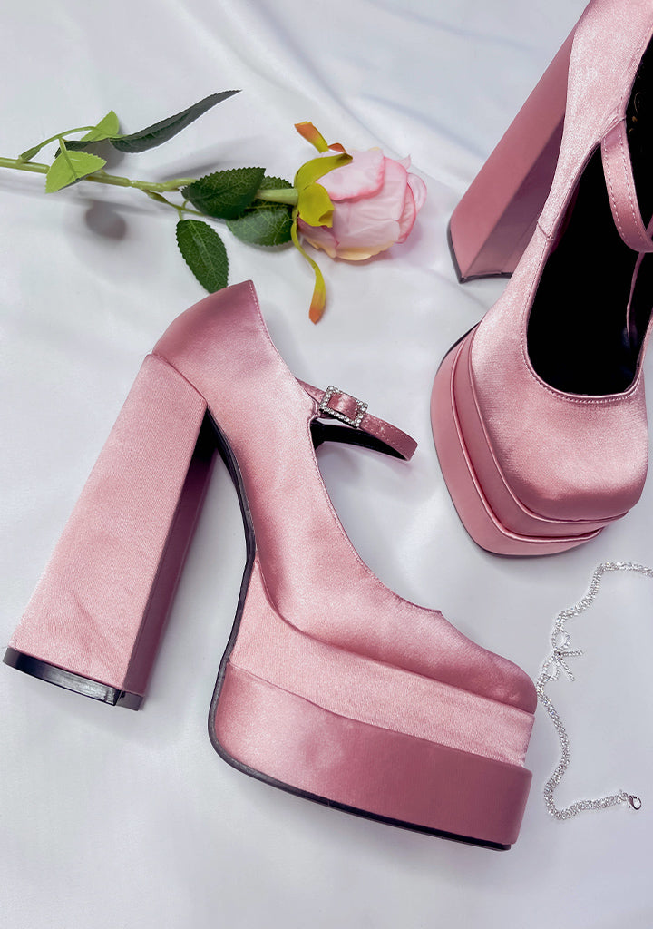 Light pink hot sale platform heels